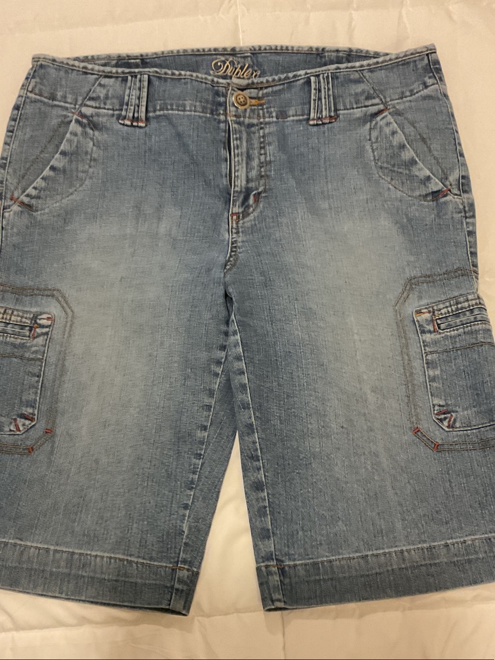 Light Blue Women’s Boyfriend Cargo Jeans shorts